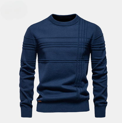 Pullover girocollo monocromatico in cotone