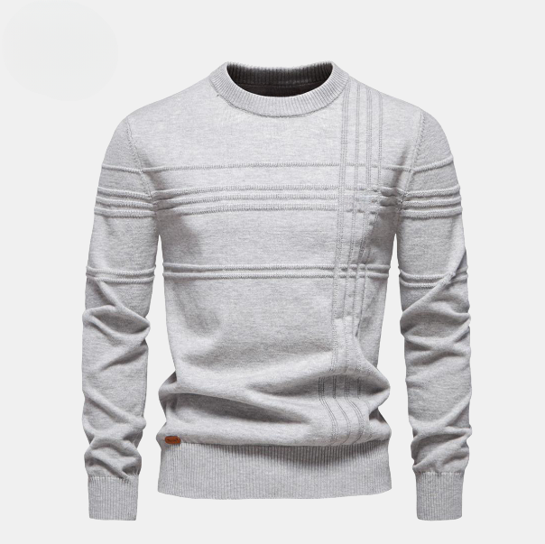 Pullover girocollo monocromatico in cotone