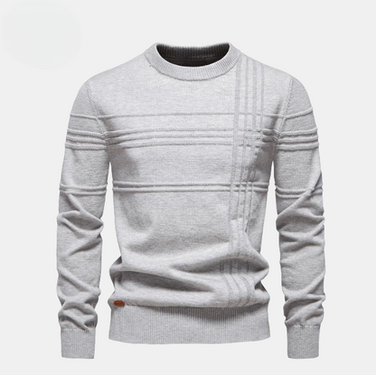 Pullover girocollo monocromatico in cotone